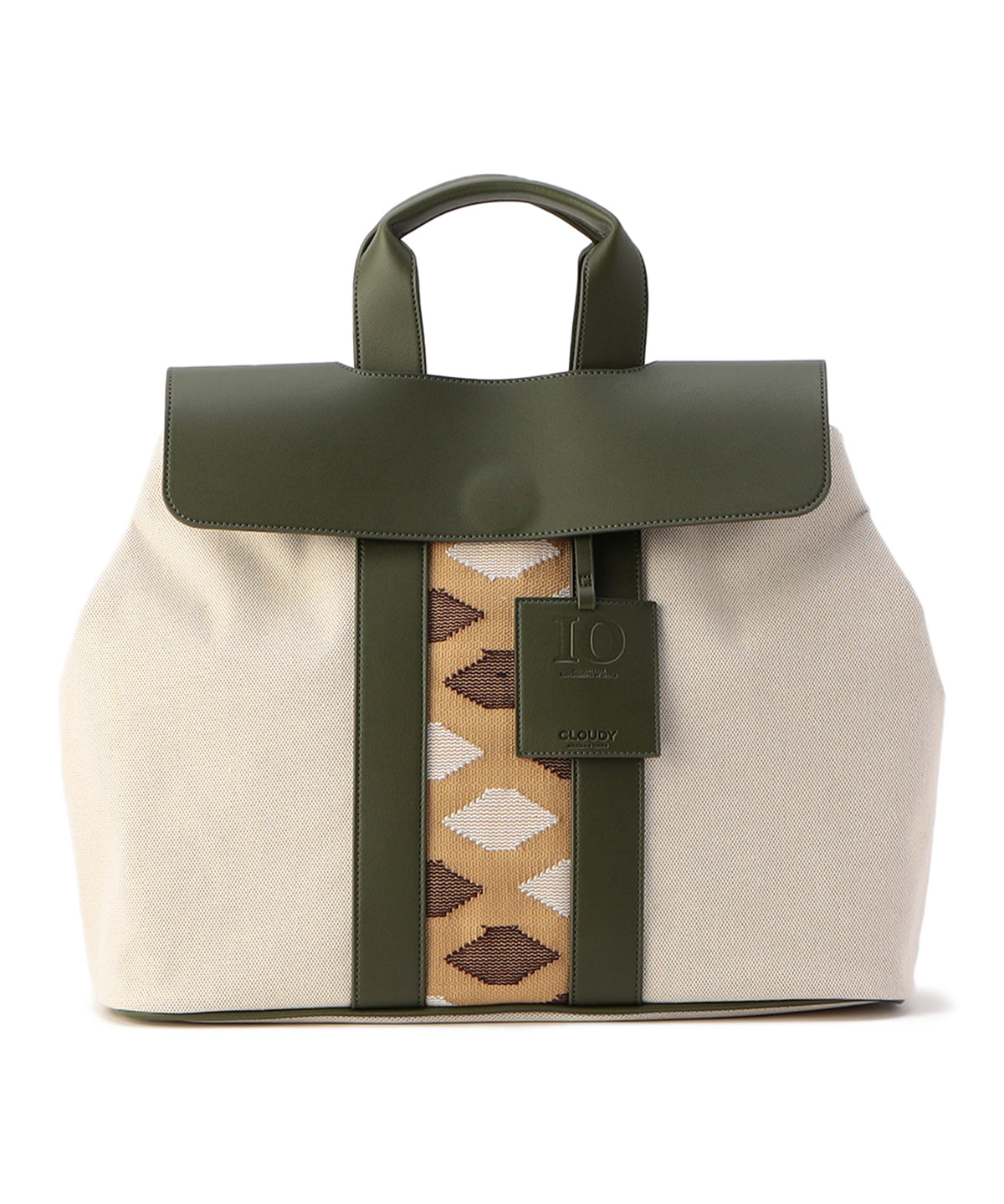 Two Tone Kente Bag (Large) KHAKI