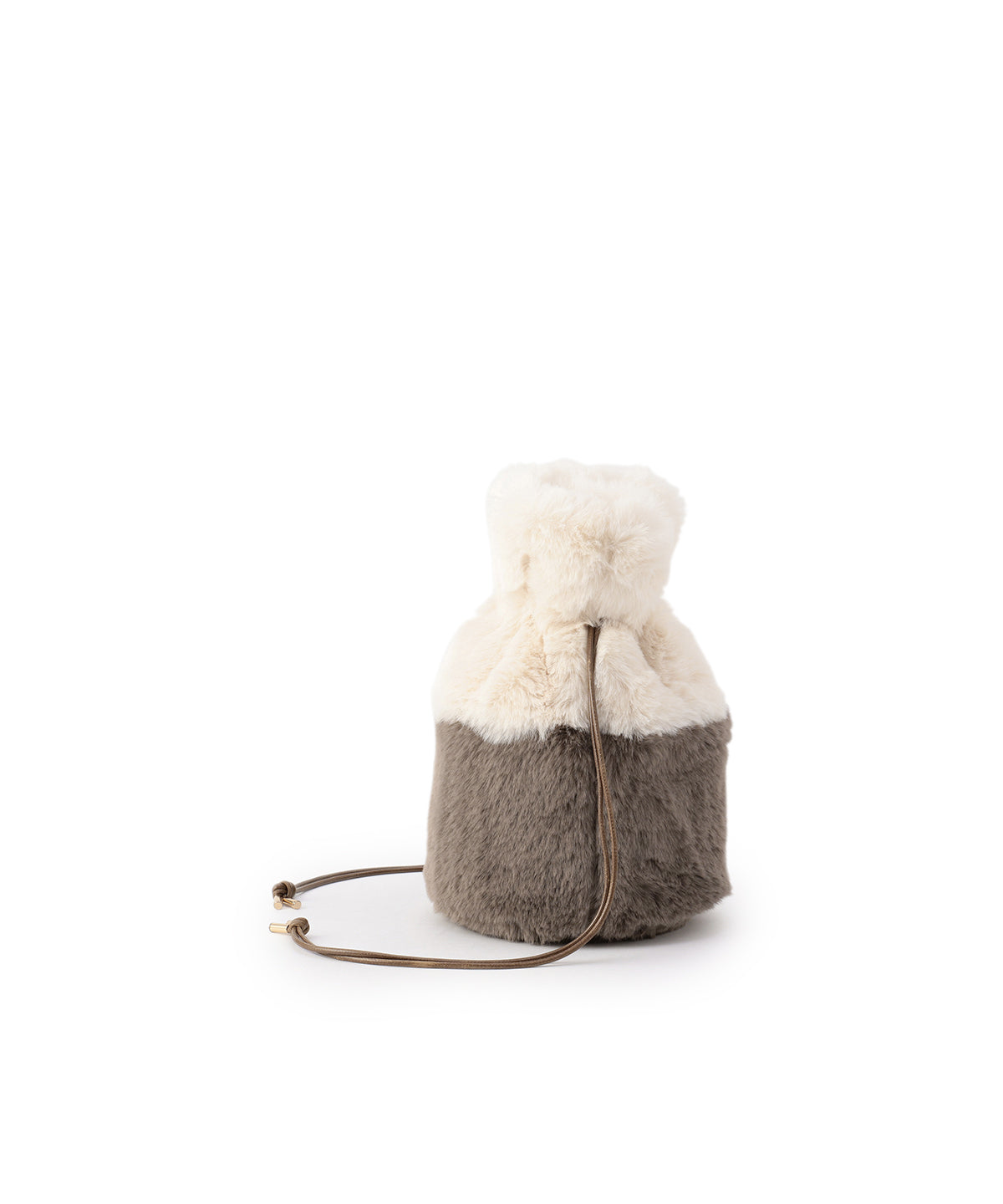 Eco Fur Drawstring Bag (Small) OFF-WHITE×GREIGE
