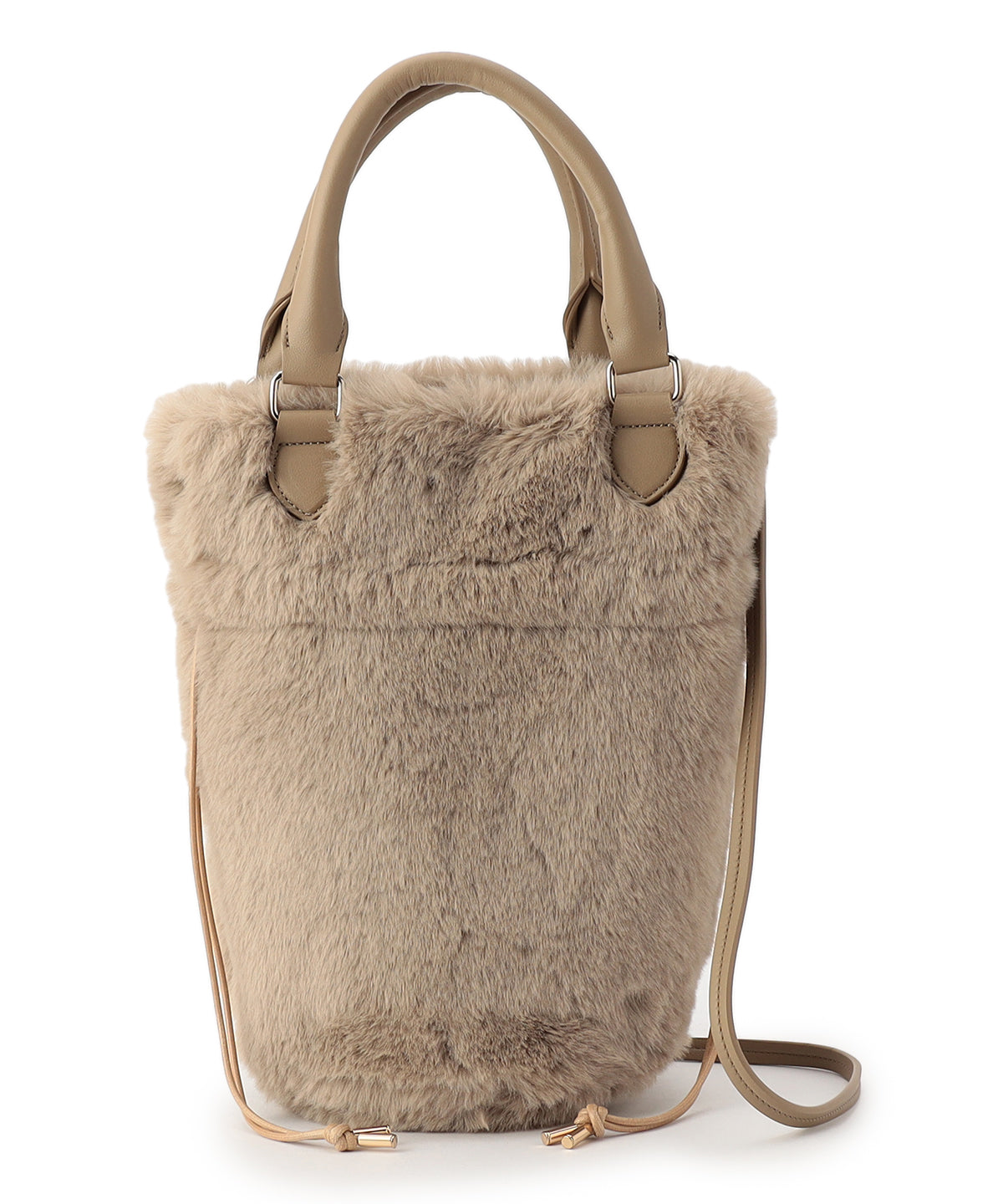 【予約：11月中旬〜下旬発送予定】Eco Fur Drawstring Shoulder Bag BEIGE