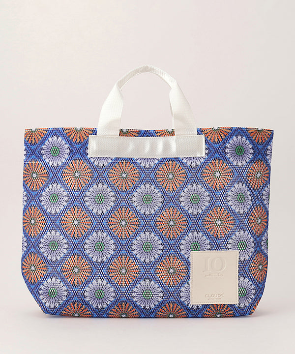 African Textile Mesh Tote Bag (Medium) WHITE