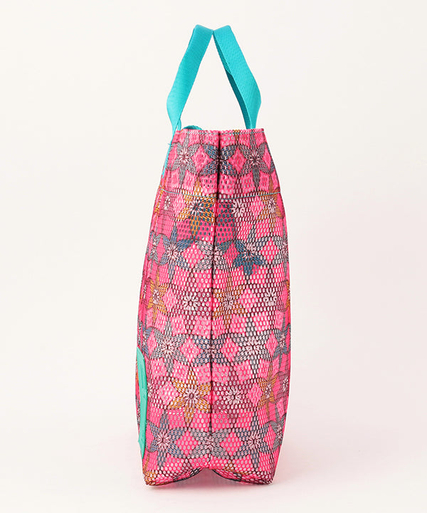 African Textile Mesh Tote Bag (Medium) E.BLUE
