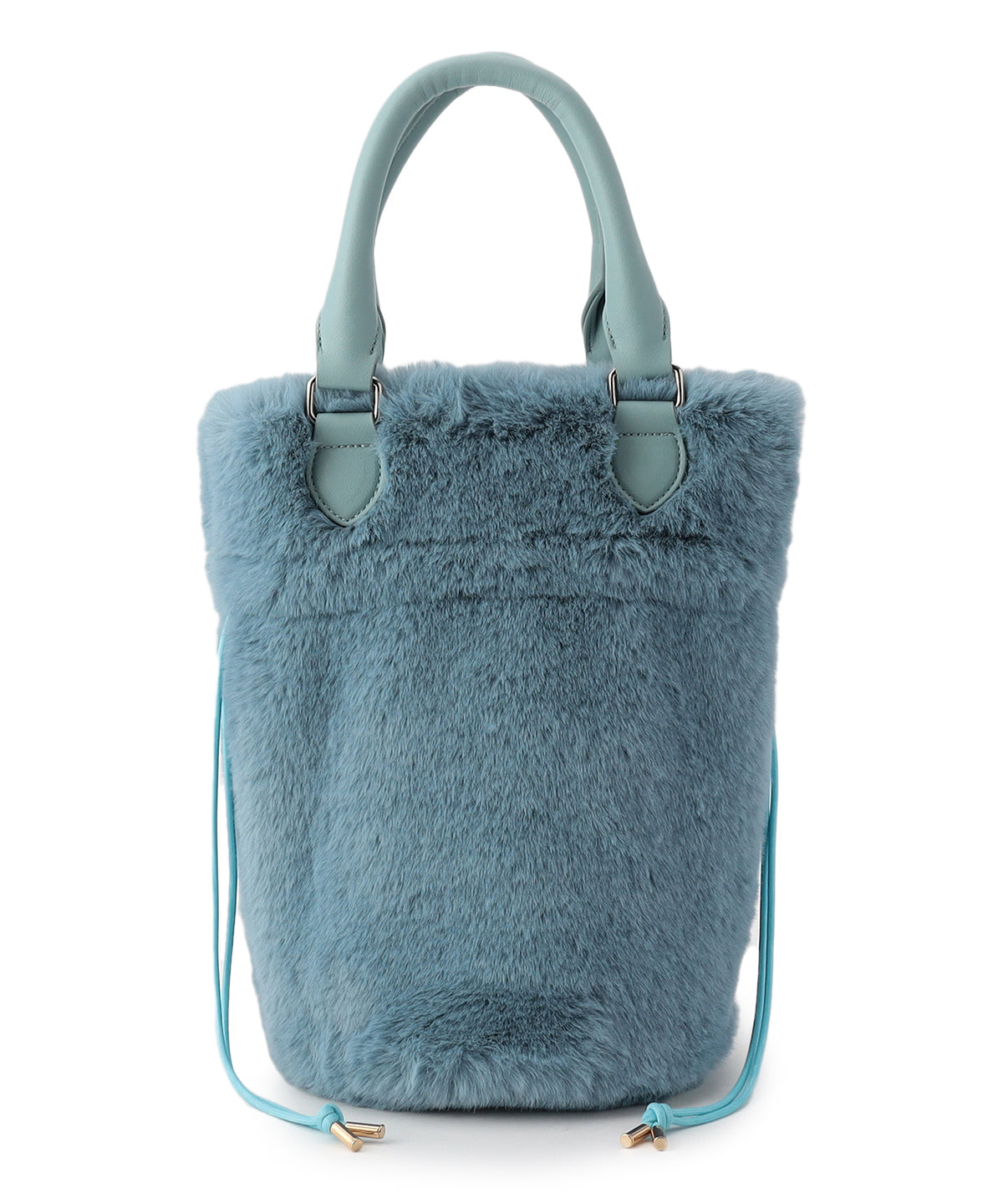 【予約：11月中旬〜下旬発送予定】Eco Fur Drawstring Shoulder Bag  SAX BLUE