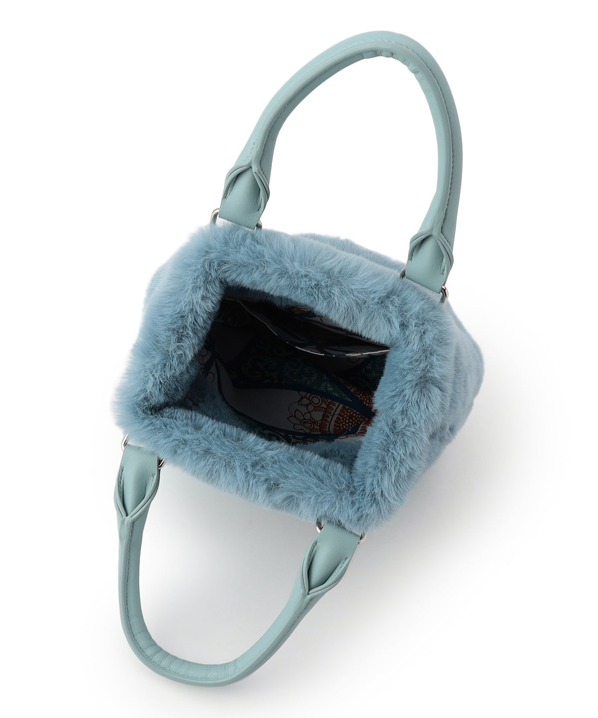 【予約：11月中旬〜下旬発送予定】Eco Fur Drawstring Shoulder Bag  SAX BLUE