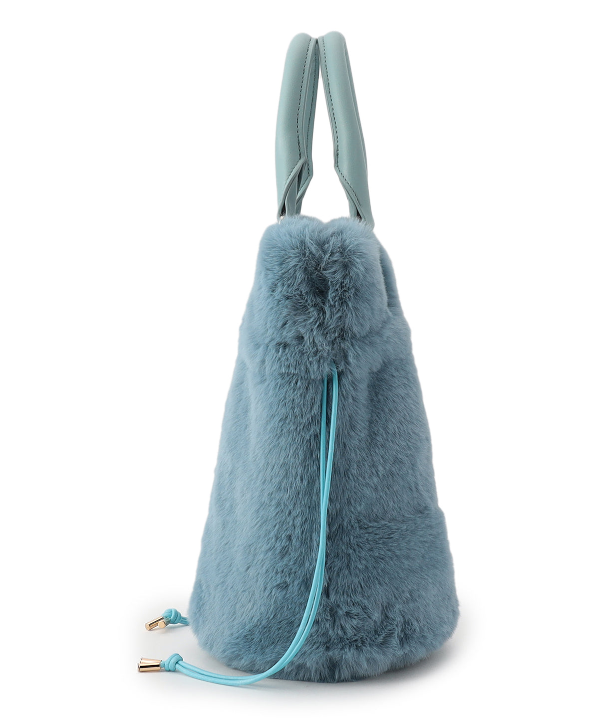 【予約：11月中旬〜下旬発送予定】Eco Fur Drawstring Shoulder Bag  SAX BLUE