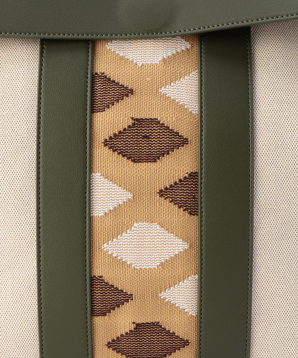 Two Tone Kente Bag (Large) KHAKI