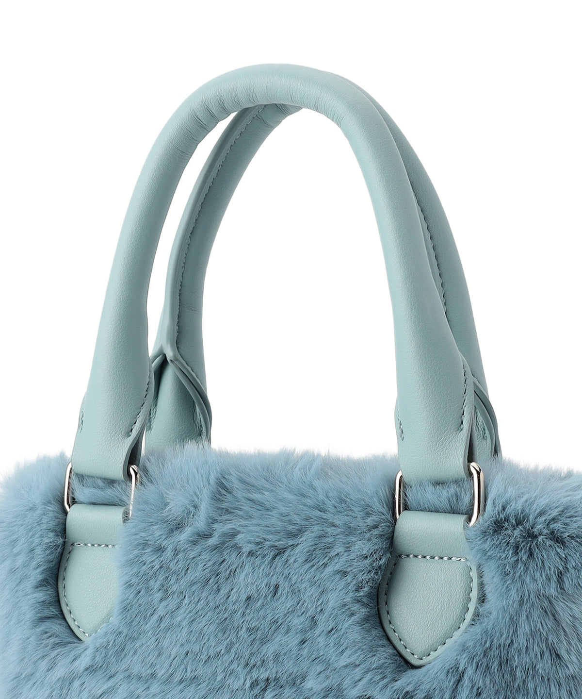 【予約：11月中旬〜下旬発送予定】Eco Fur Drawstring Shoulder Bag  SAX BLUE