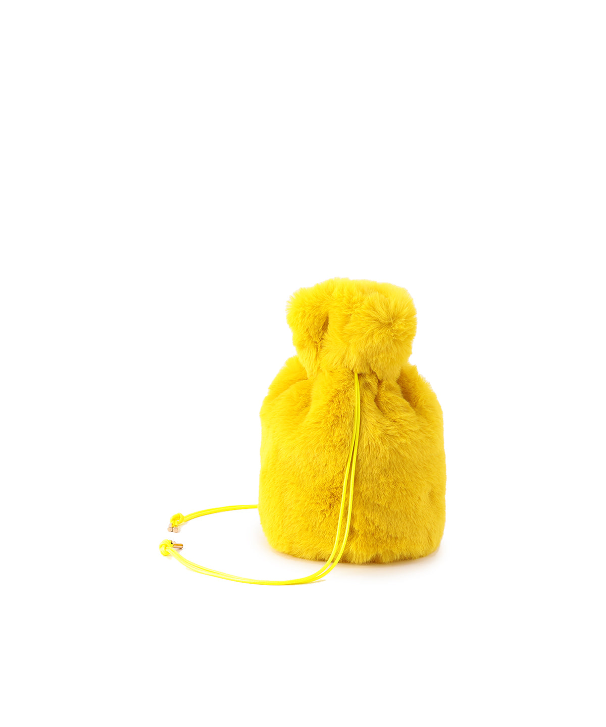 Eco Fur Drawstring Bag (Small) YELLOW