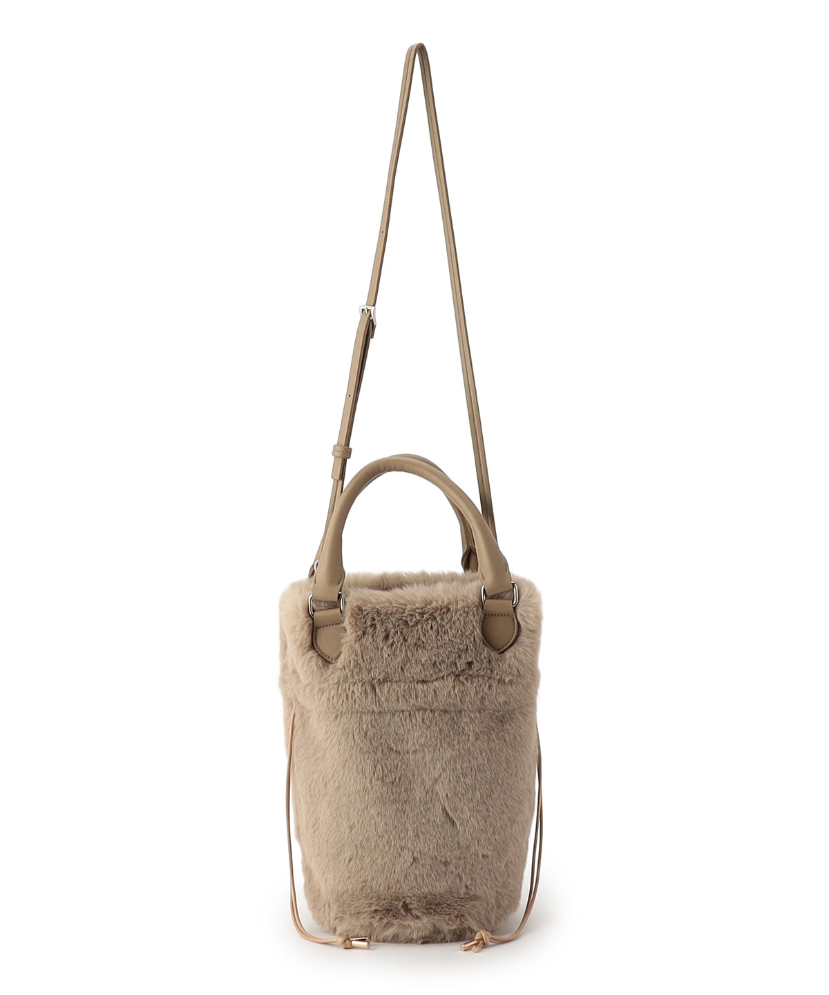 【予約：11月中旬〜下旬発送予定】Eco Fur Drawstring Shoulder Bag BEIGE