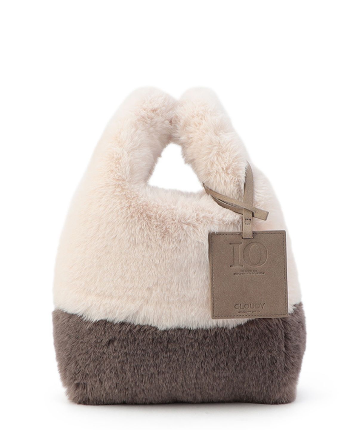 【予約：11月中旬〜下旬発送予定】Eco Fur Convenience Bag (Small) OFF-WHITE×GREIGE