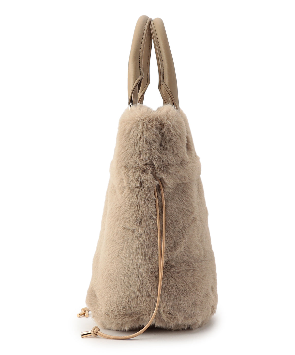 【予約：11月中旬〜下旬発送予定】Eco Fur Drawstring Shoulder Bag BEIGE