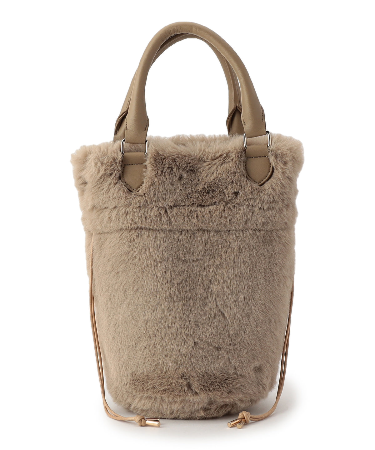 【予約：11月中旬〜下旬発送予定】Eco Fur Drawstring Shoulder Bag BEIGE