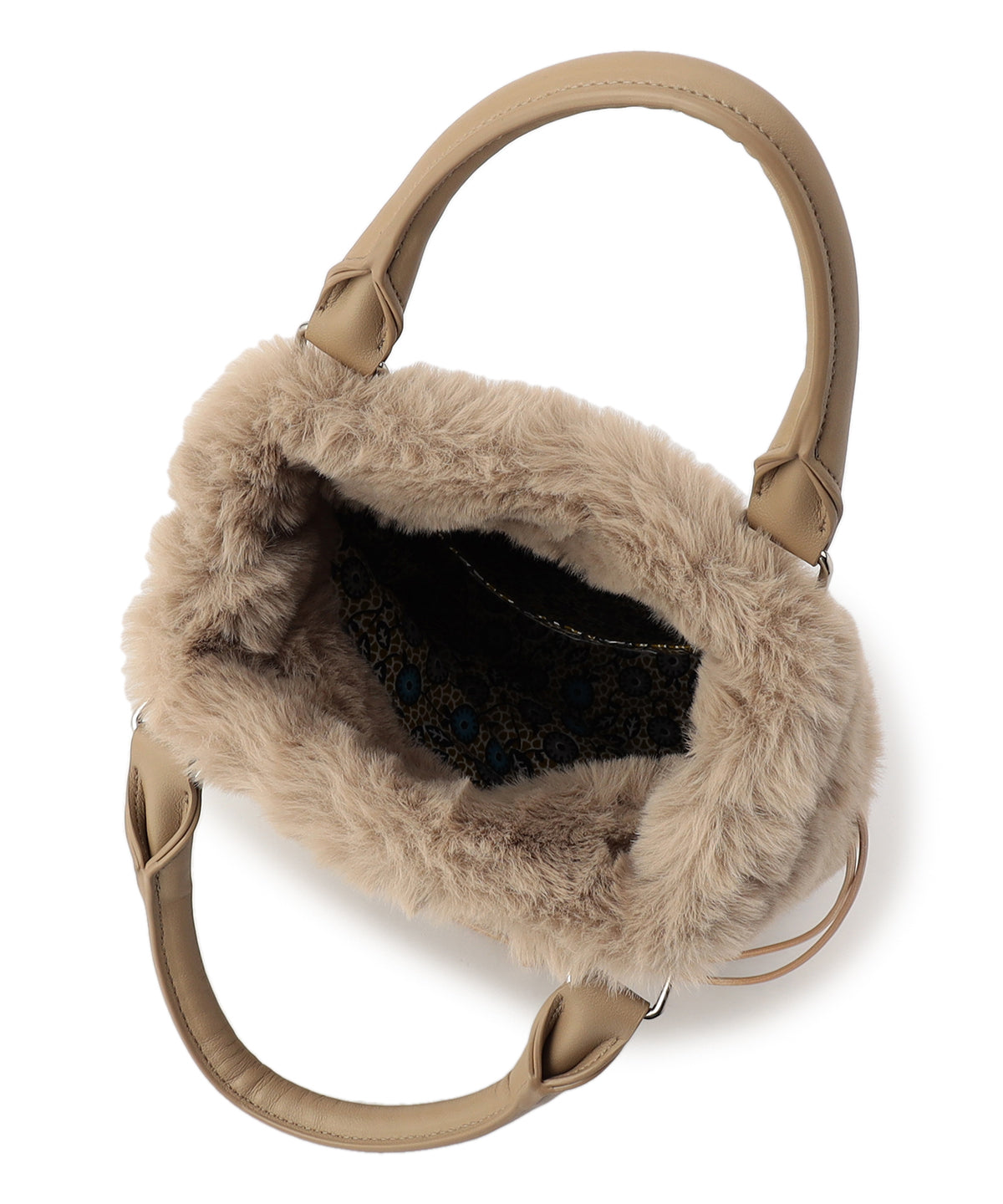 【予約：11月中旬〜下旬発送予定】Eco Fur Drawstring Shoulder Bag BEIGE