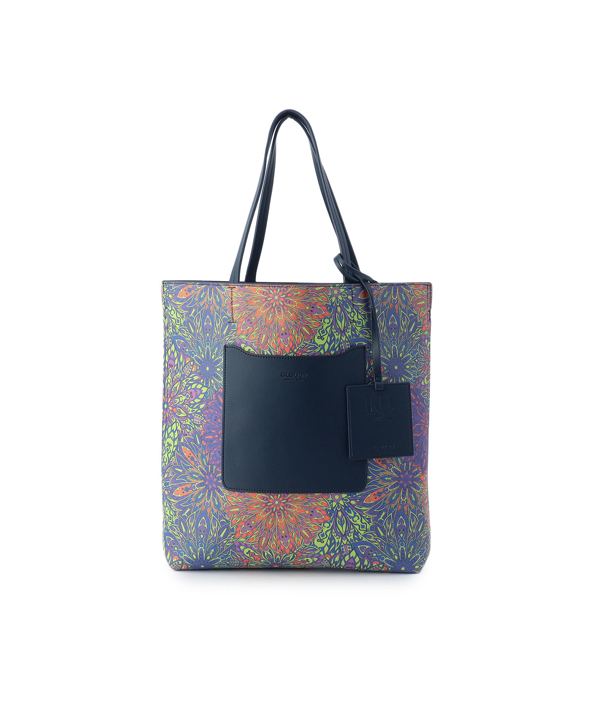 Fake Leather Printed Tote Bag (Large) NAVY | バッグ | CLOUDY公式 ...