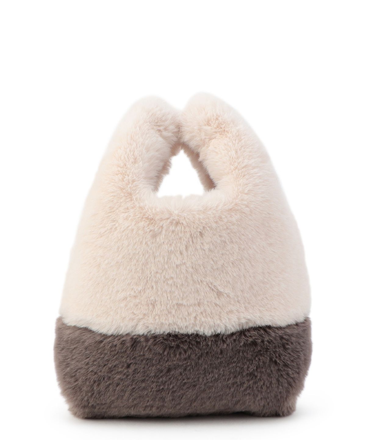 【予約：11月中旬〜下旬発送予定】Eco Fur Convenience Bag (Small) OFF-WHITE×GREIGE