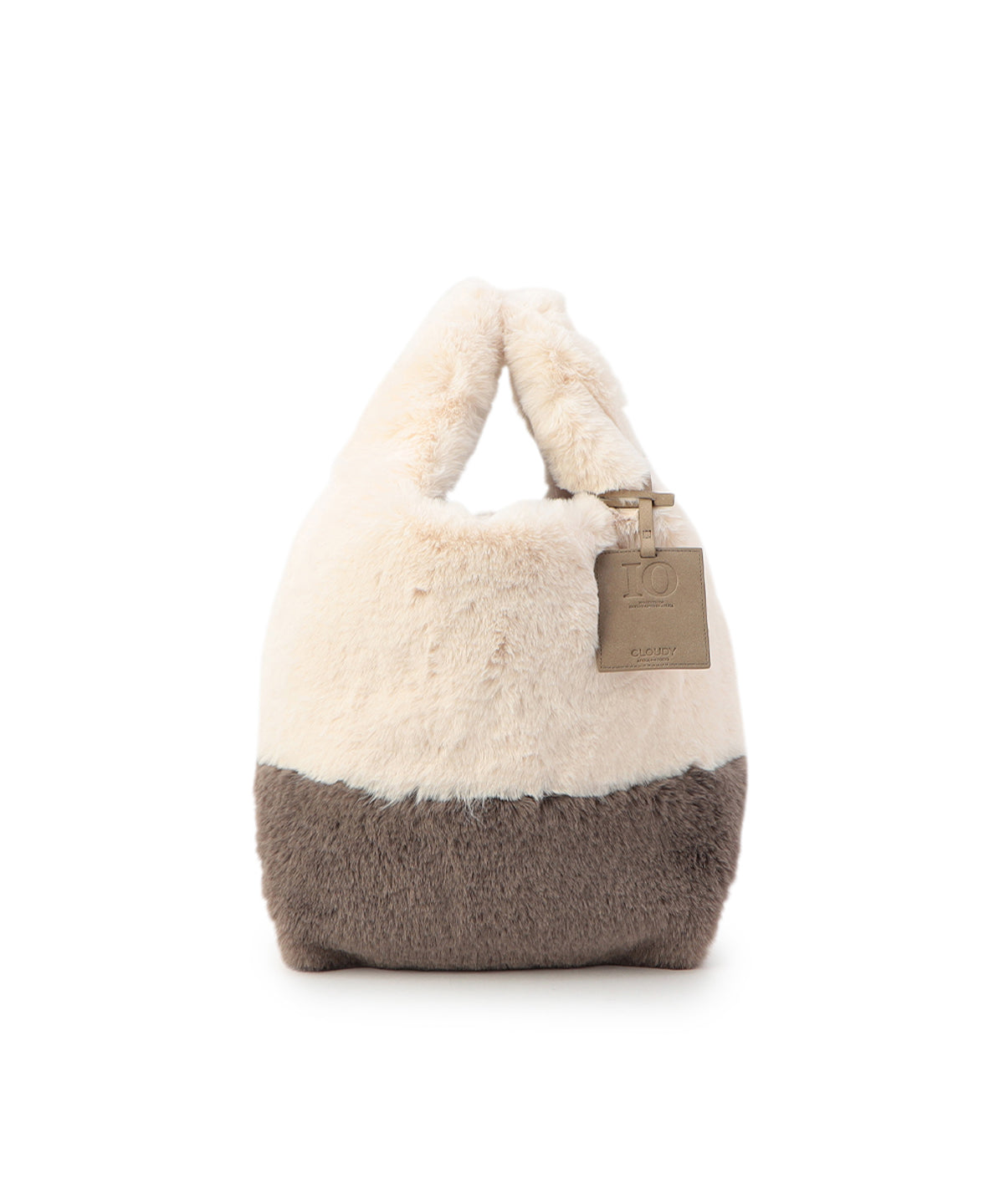 Eco Fur Convenience Bag(Medium) OFF-WHITE×GREIGE