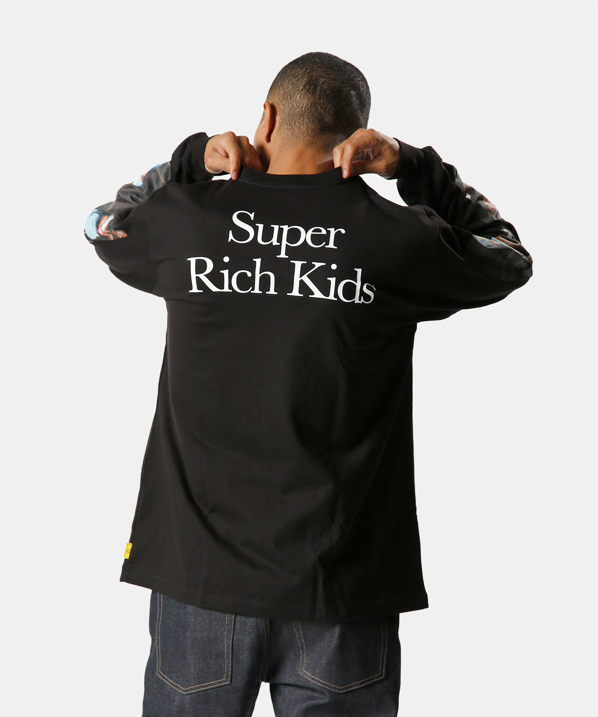 Lunch Long T-shirts SUPER RICH KIDS BLACK