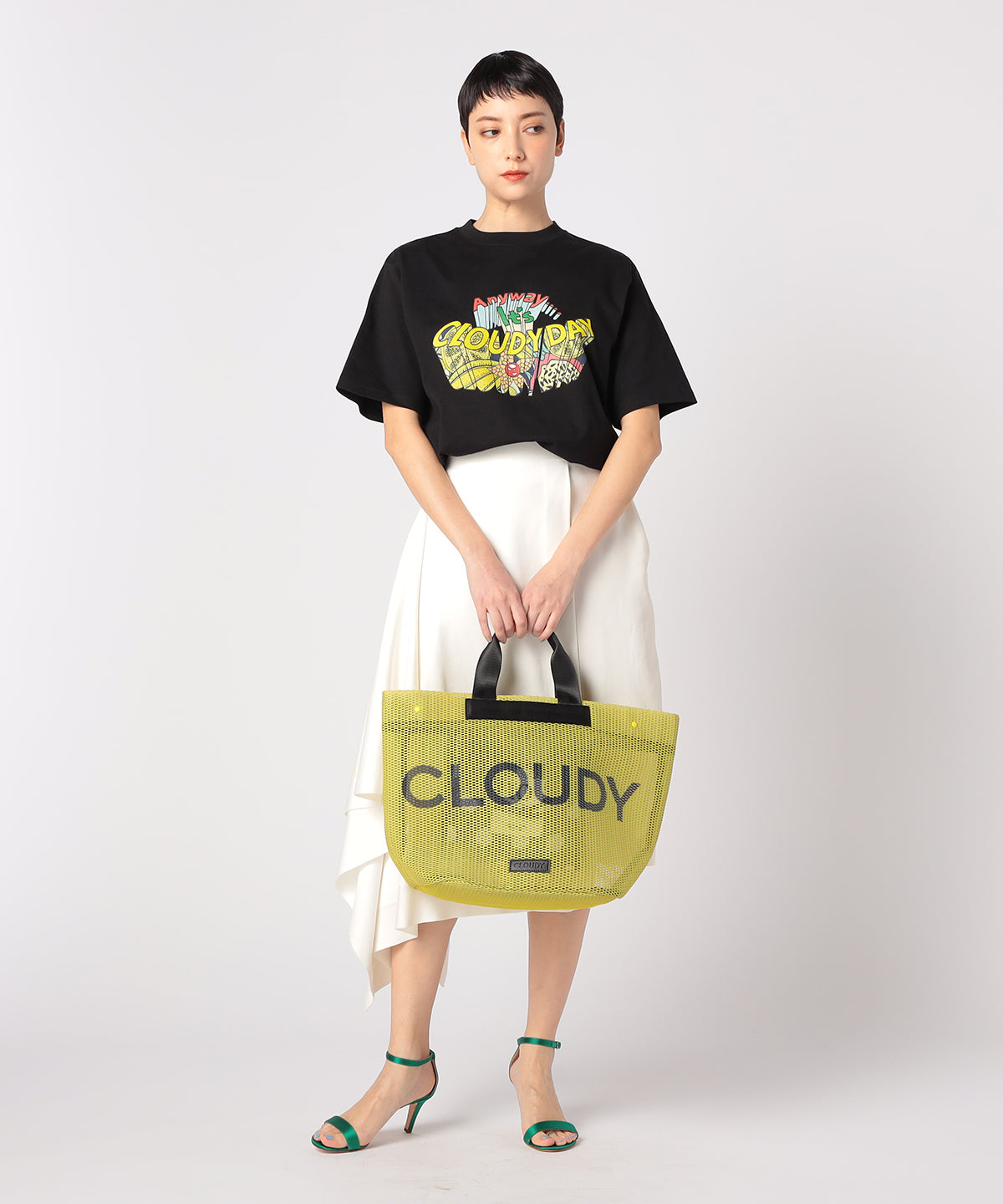 Lunch T-shirt It's CLOUDY DAY  BLACK