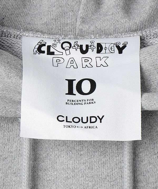 Recycled Sweat Parka Back CLOUD GRAY