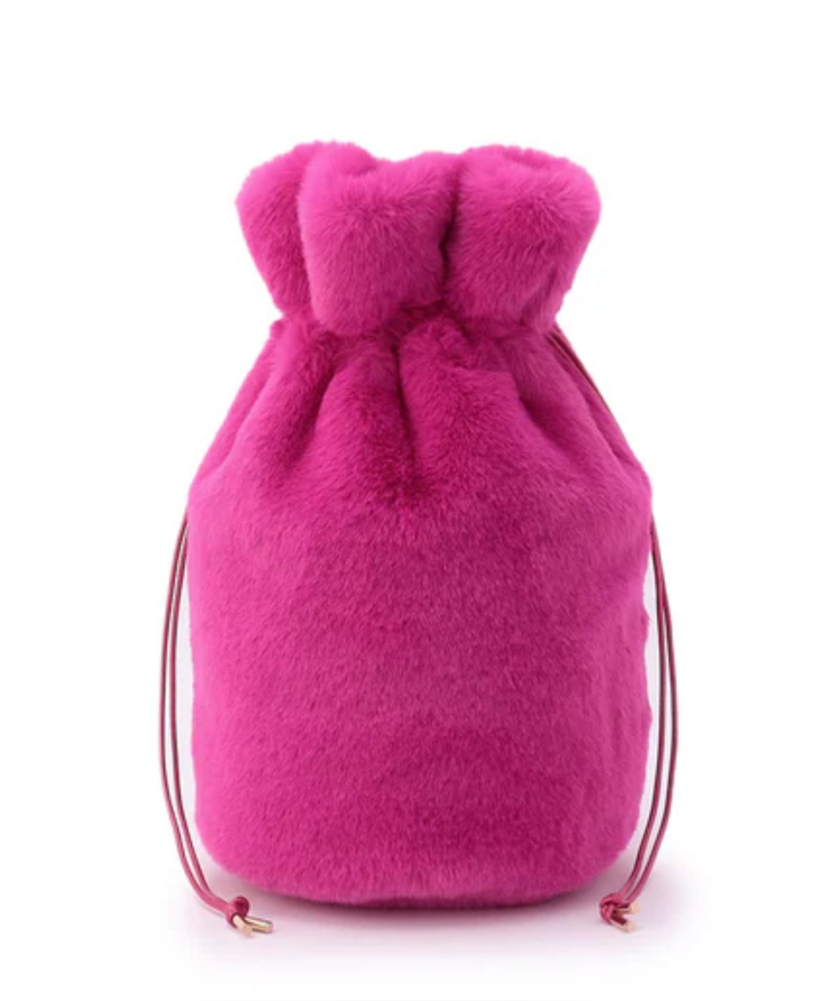 Eco Fur Drawstring Bag(Medium)PINK