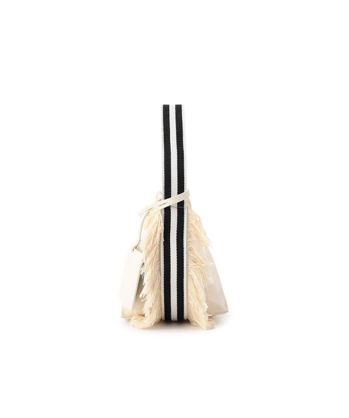 Canvas Kente fringe Bag (Small) BLACK/WHITE