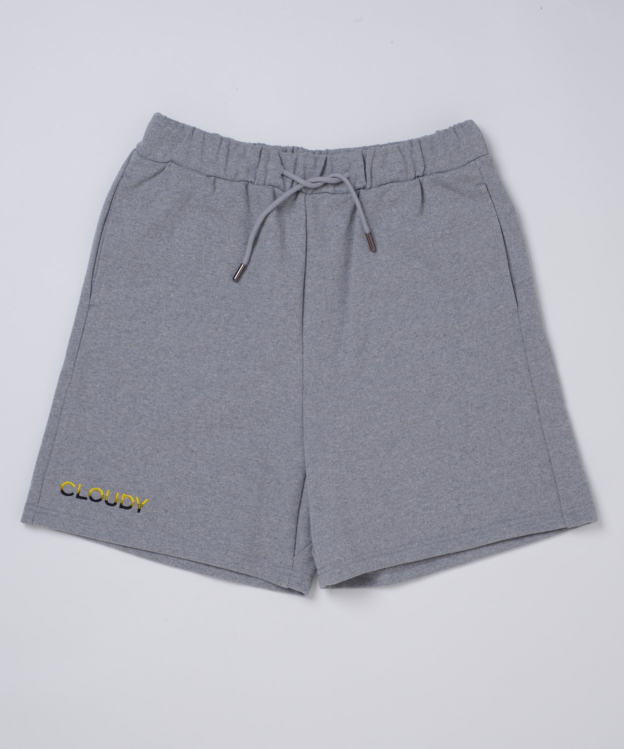 Recycled Sweat Half Pants Embroidery Logo GRAY