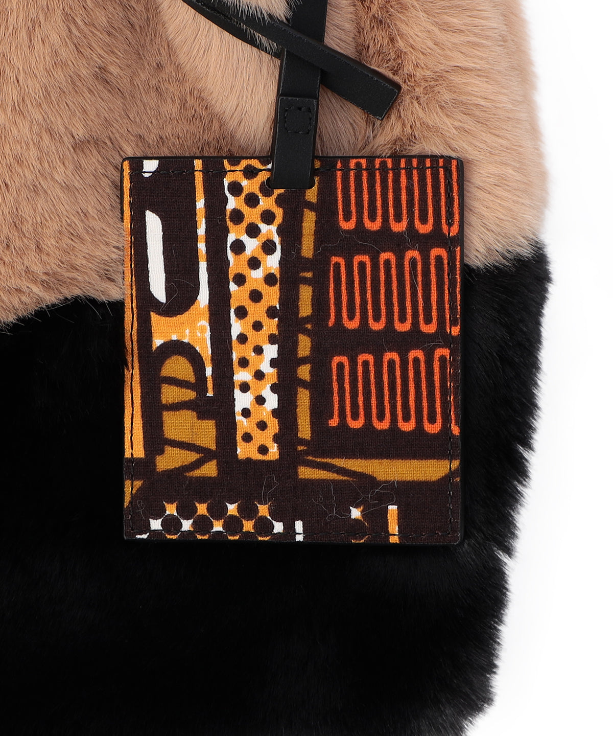 Eco Fur Convenience Bag (Small) BEIGE×BLACK