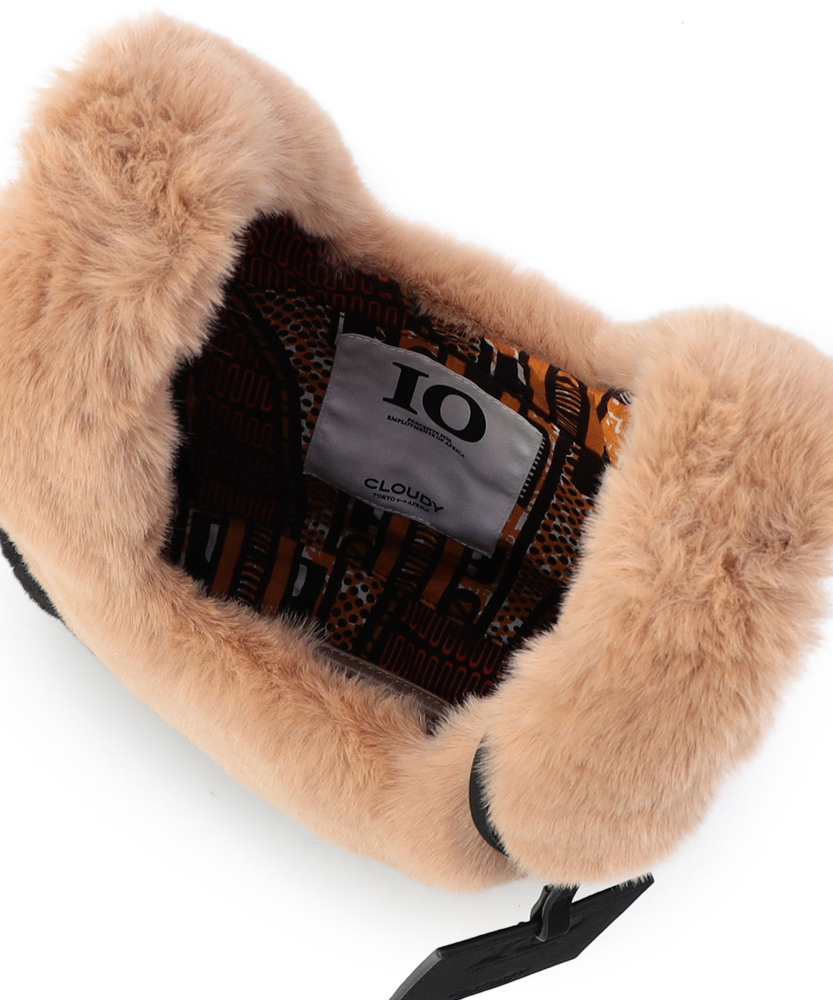 Eco Fur Convenience Bag (Small) BEIGE×BLACK
