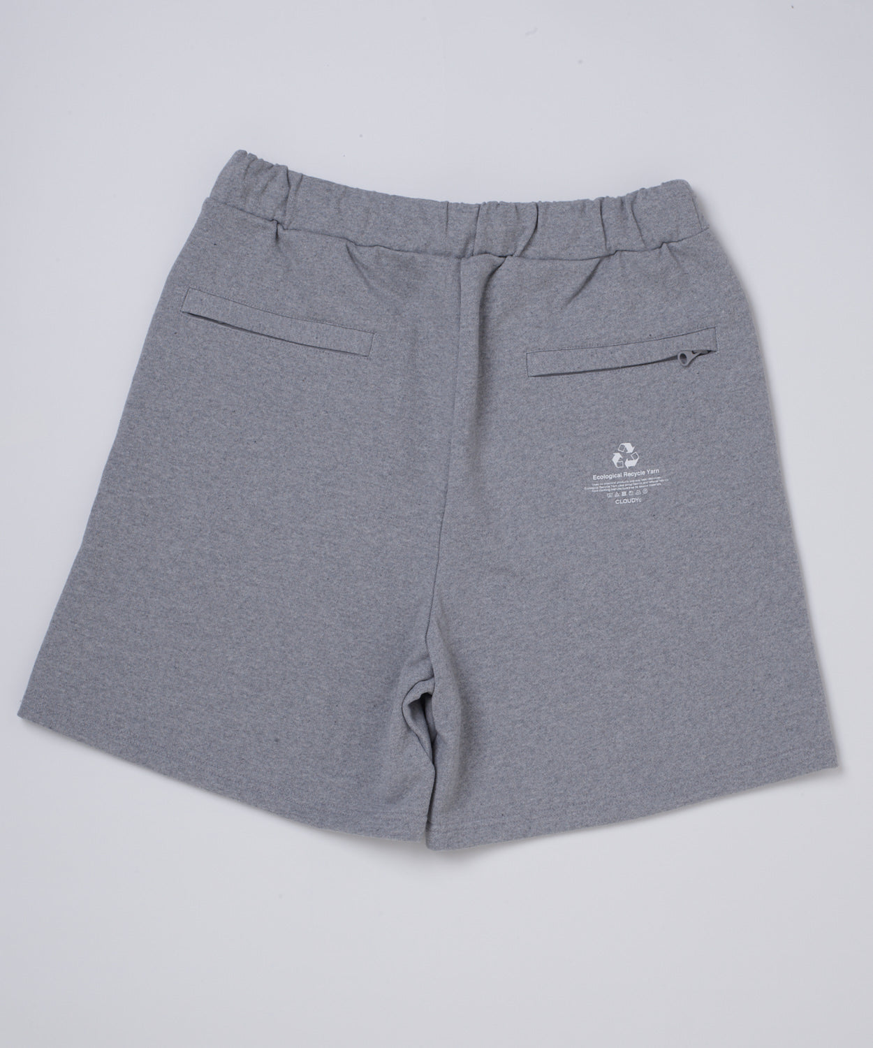 Recycle Sweat Half Pants Embroidery Logo GRAY
