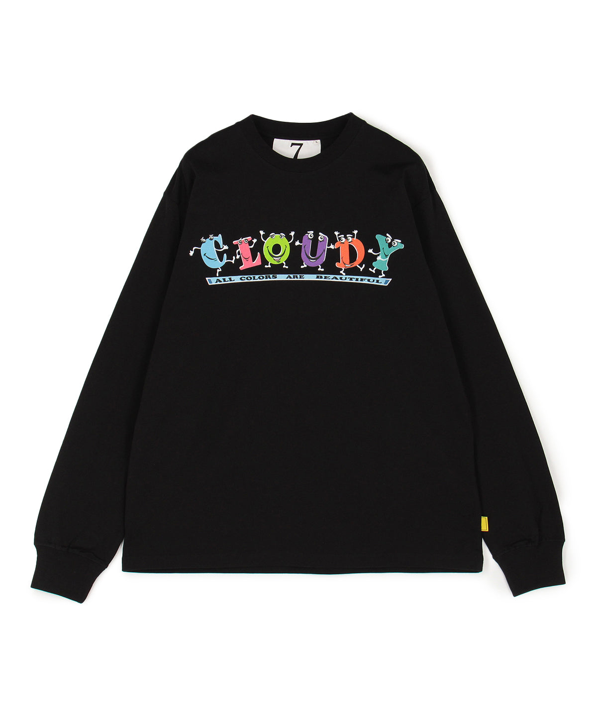 Long Sleeve T-Shirts CLOUDY characters BLACK