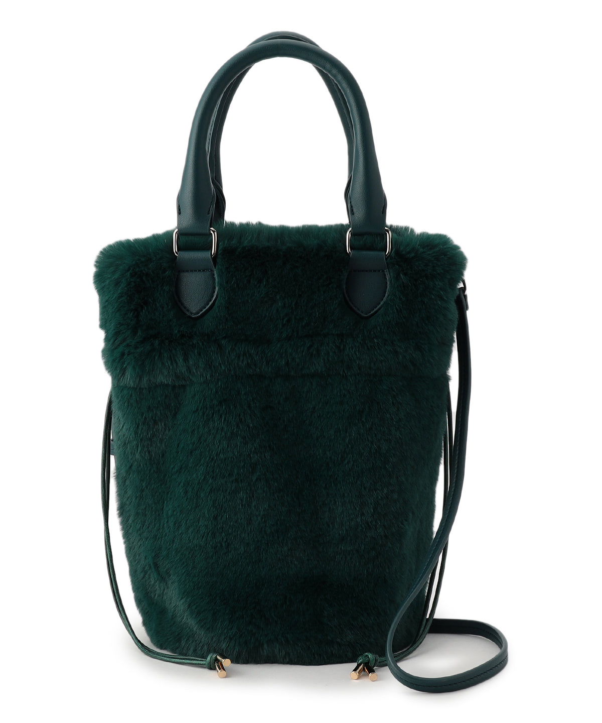 【予約：11月中旬〜下旬発送予定】Eco Fur Drawstring Shoulder Bag GREEN