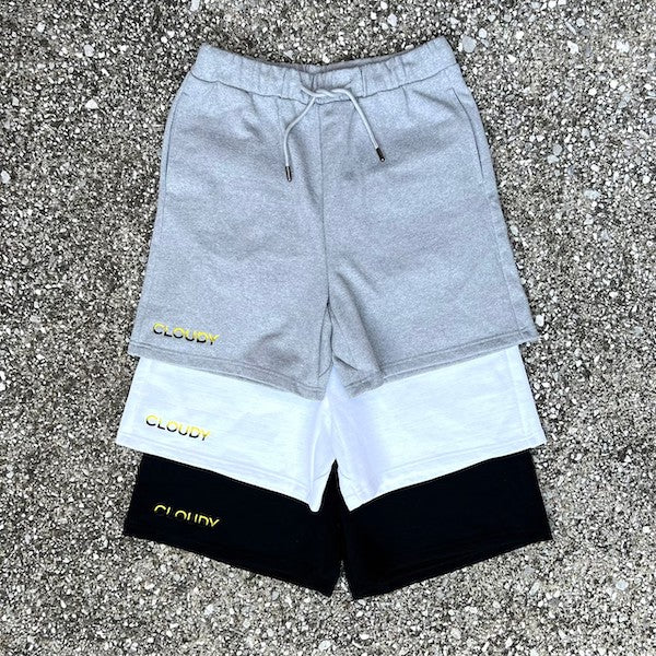 Recycled Sweat Half Pants Embroidery Logo GRAY