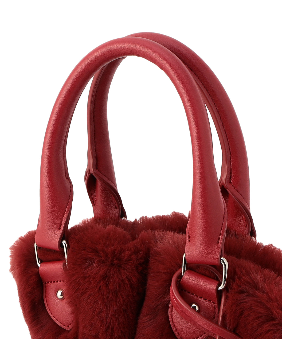 Eco Fur Shoulder Bag Burgundy