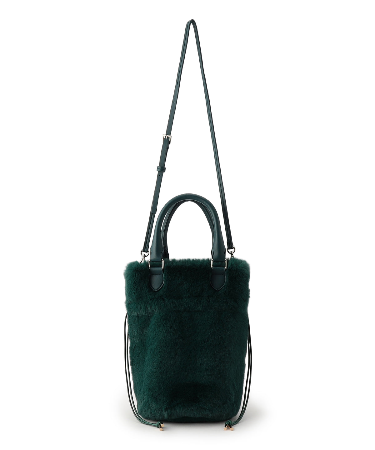 【予約：11月中旬〜下旬発送予定】Eco Fur Drawstring Shoulder Bag GREEN