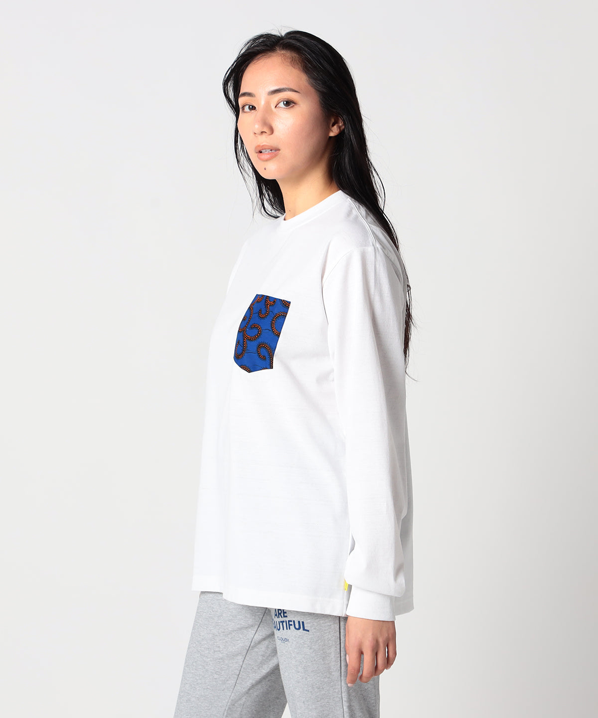 Long Sleeve Pocket T-SHIRTS 103 WHITE