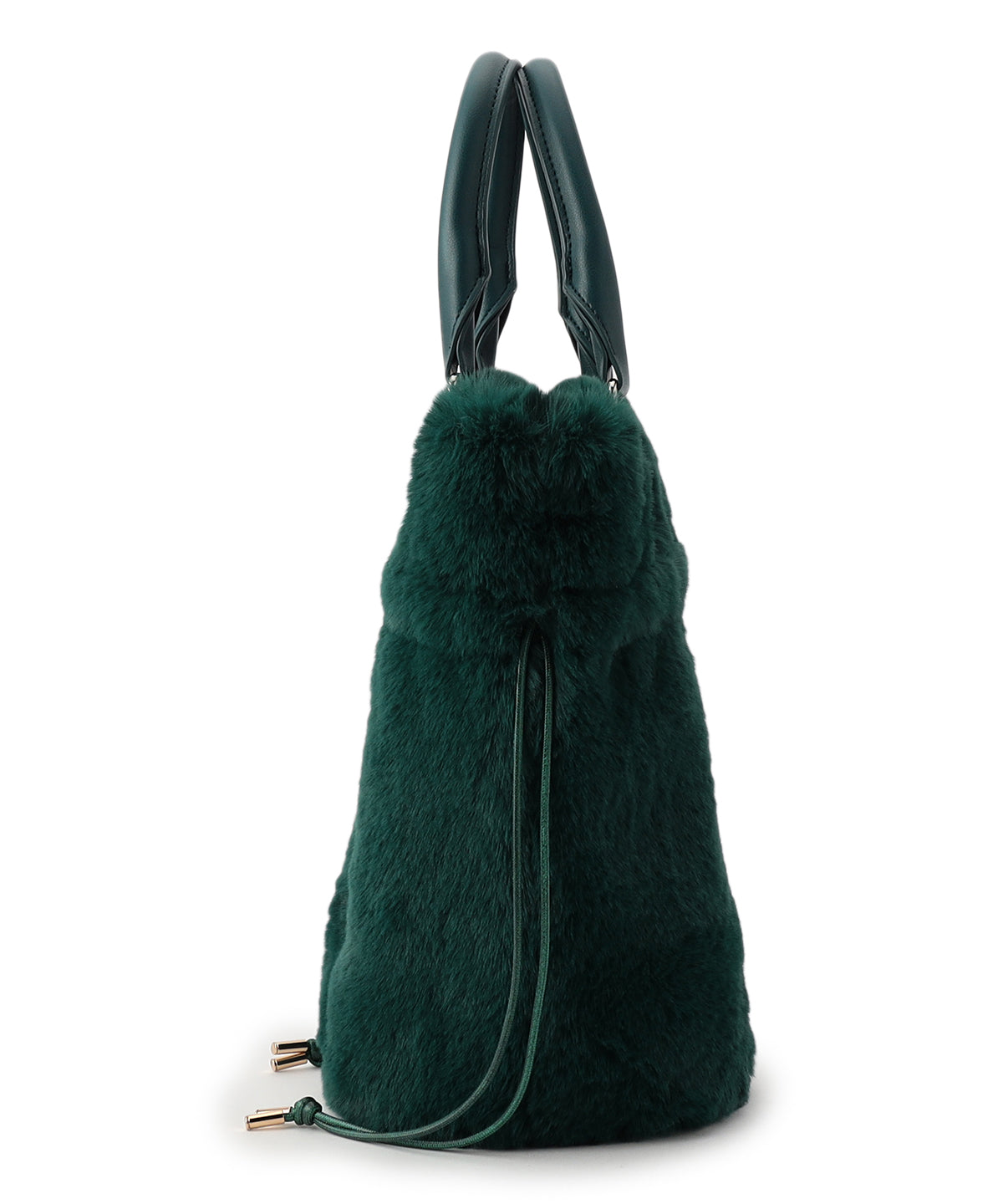 【予約：11月中旬〜下旬発送予定】Eco Fur Drawstring Shoulder Bag GREEN