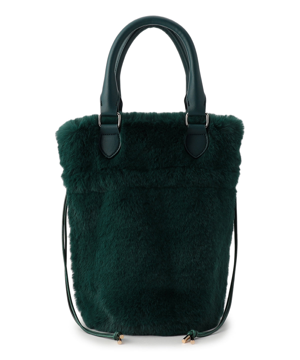 【予約：11月中旬〜下旬発送予定】Eco Fur Drawstring Shoulder Bag GREEN