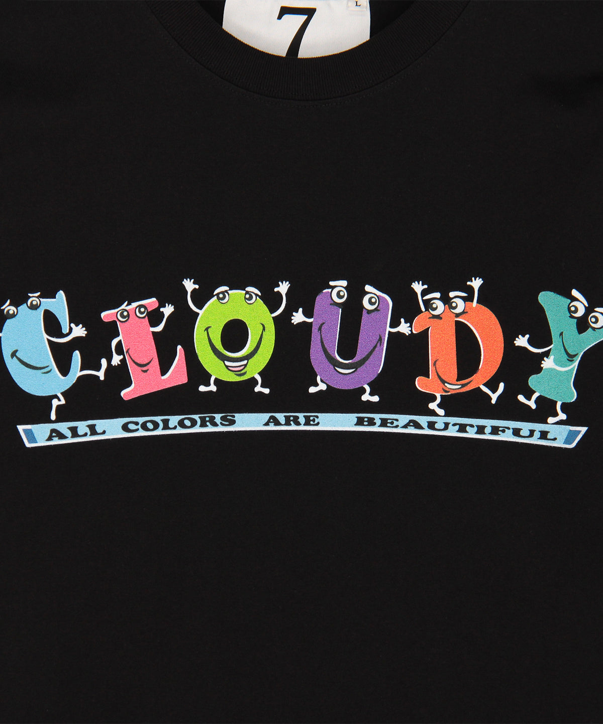 Long Sleeve T-Shirts CLOUDY characters BLACK