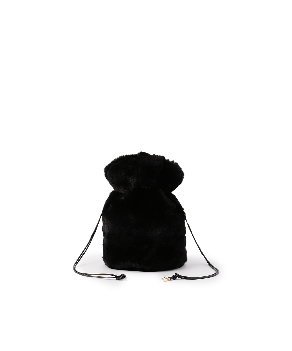 Eco Fur Drawstring Bag (Small) BLACK