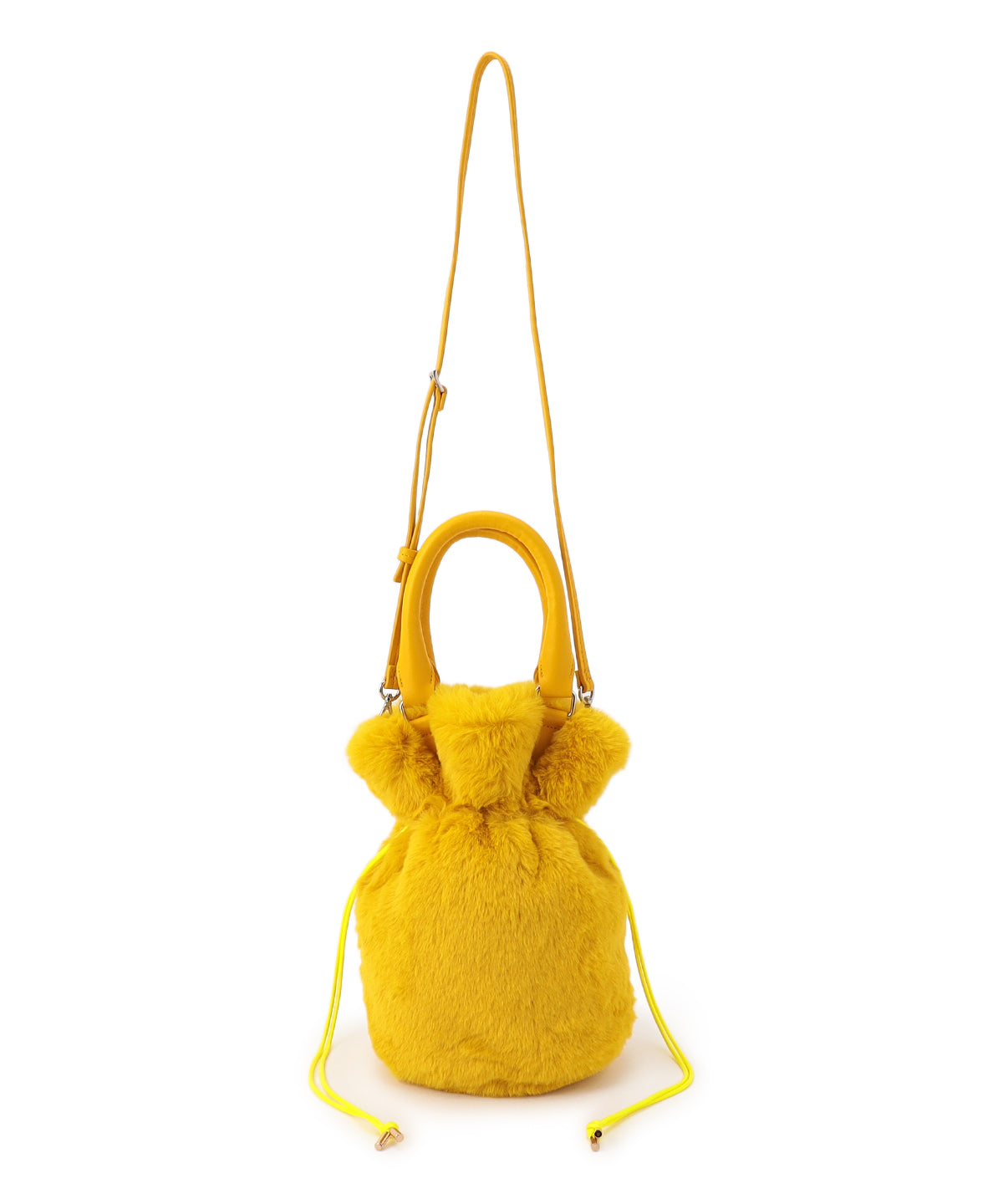 Eco Fur Drawstring Shoulder Bag YELLOW