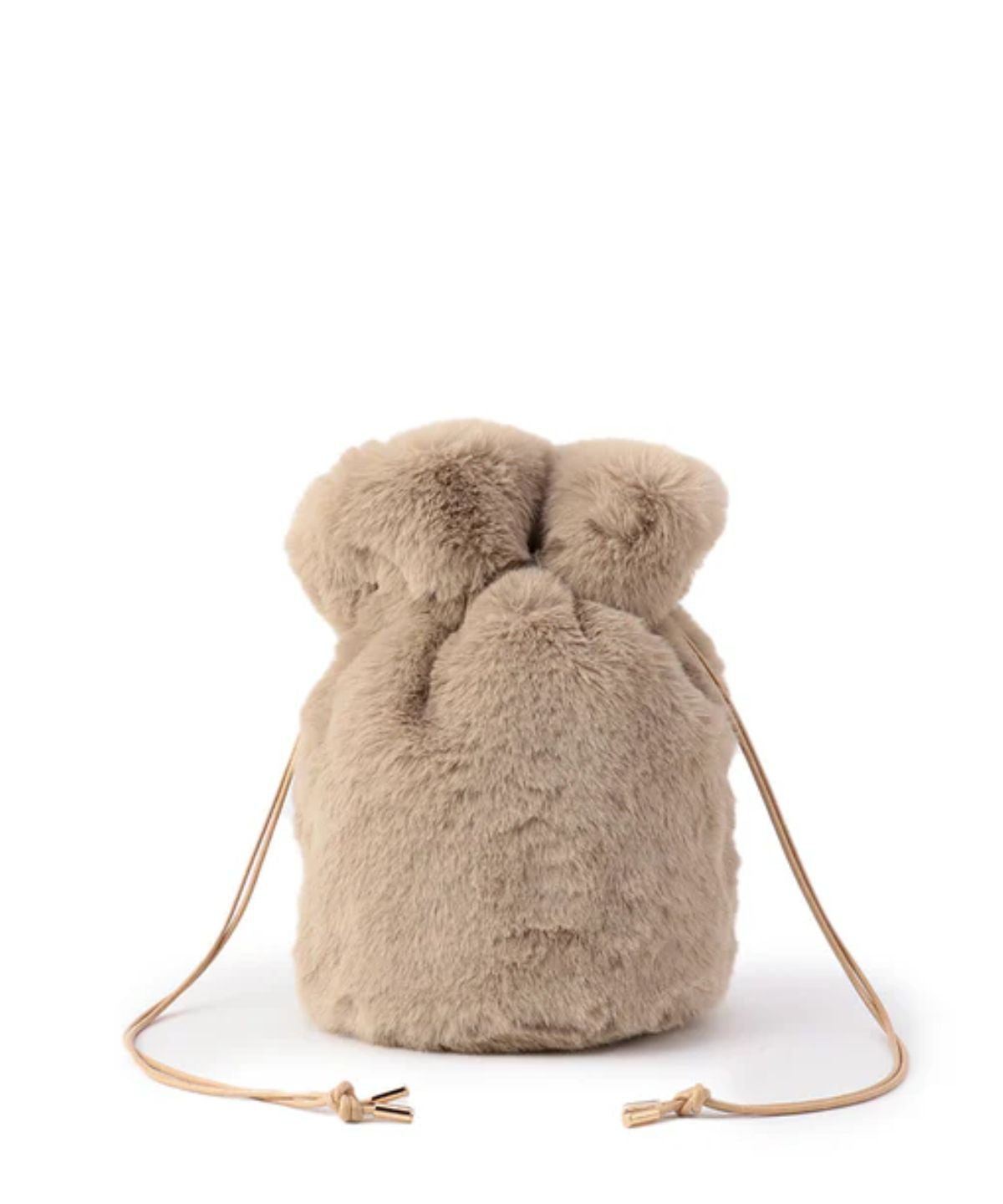 Eco Fur Drawstring Bag (Small) BEIGE