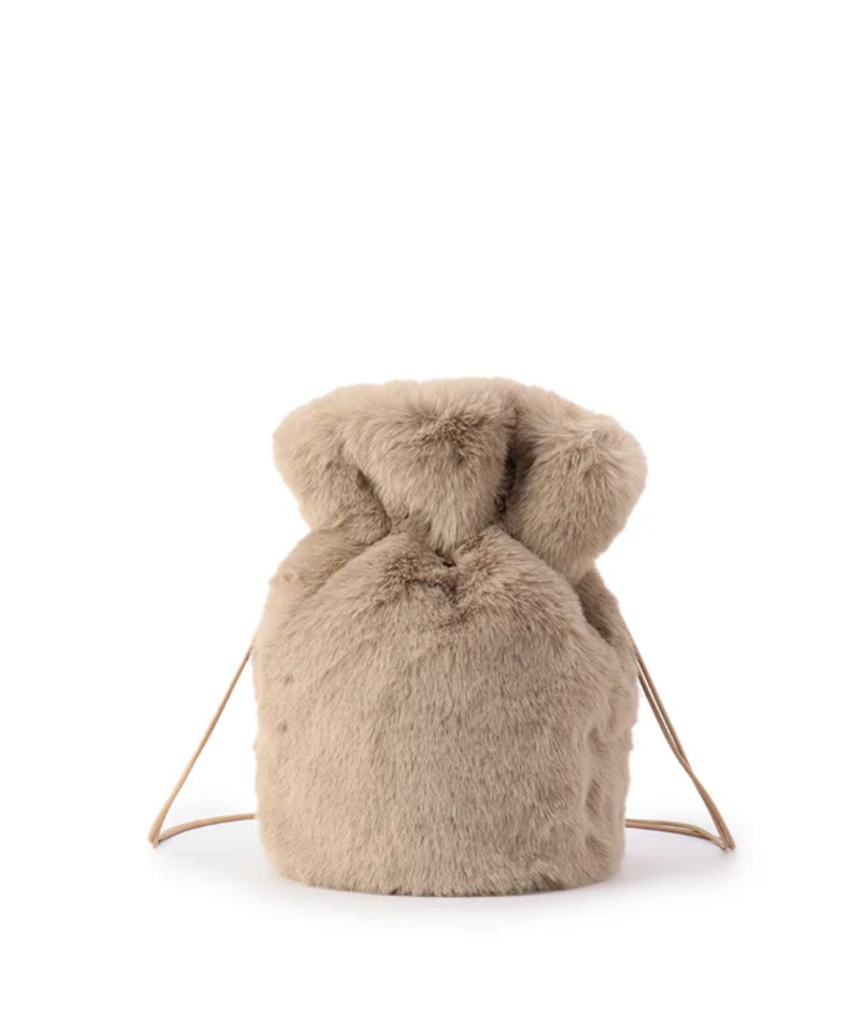 Eco Fur Drawstring Bag(Small)BEIGE