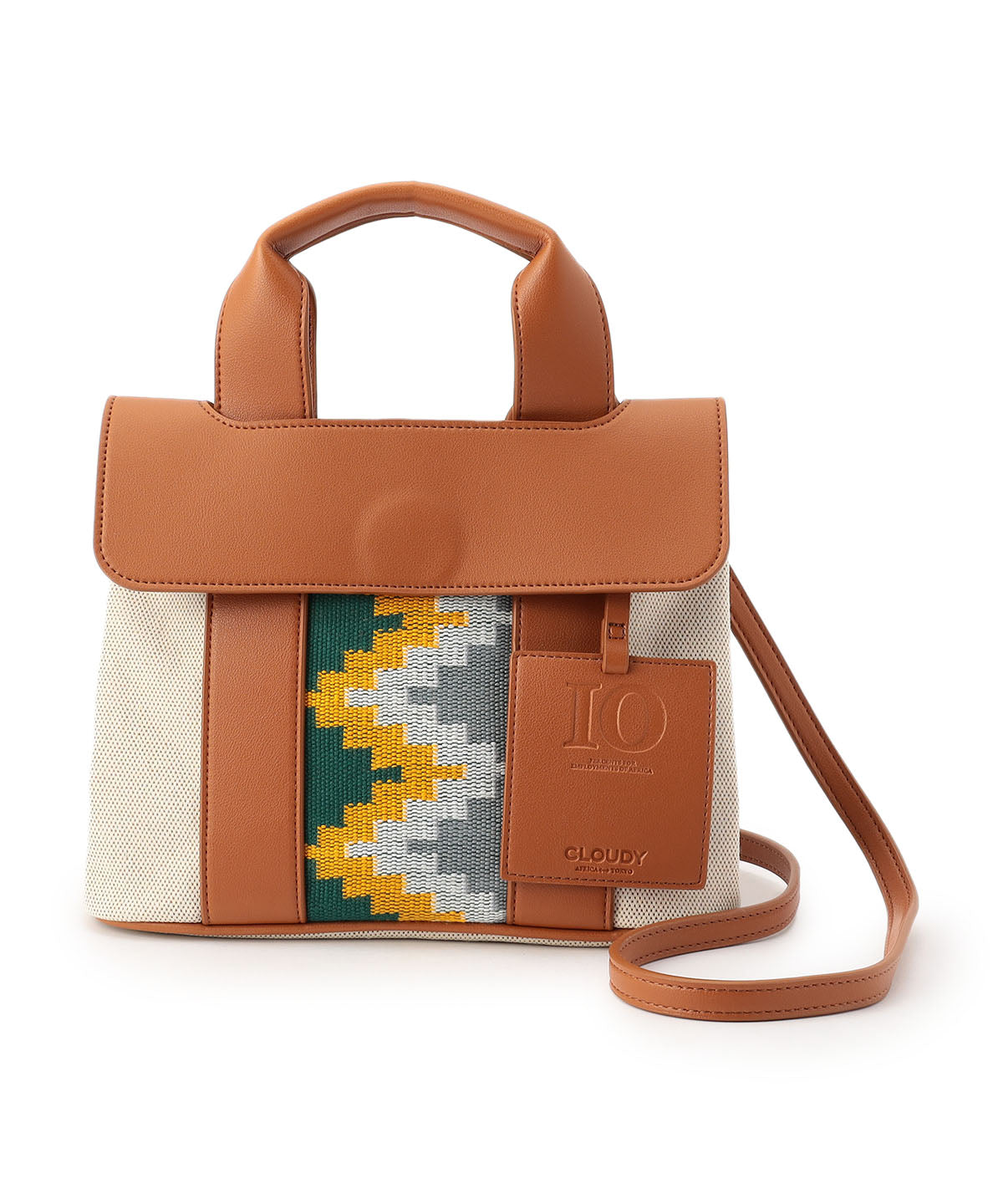 Two Tone Kente  Bag (Small) BROWN