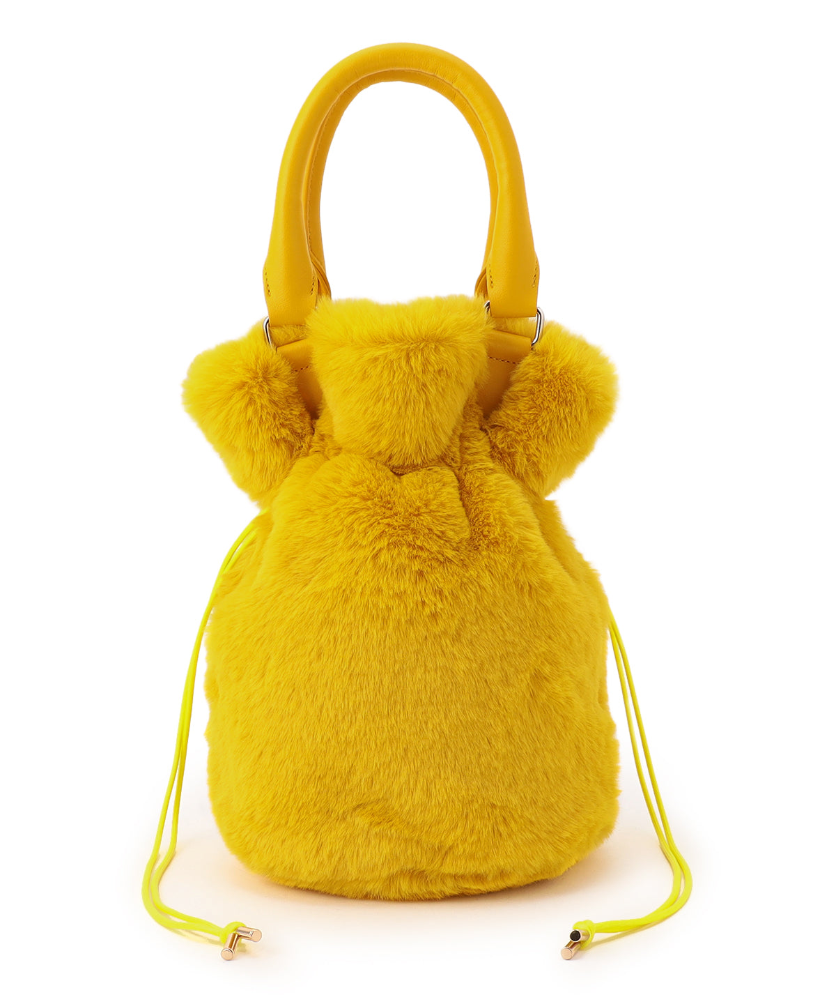 Eco Fur Drawstring Shoulder Bag YELLOW