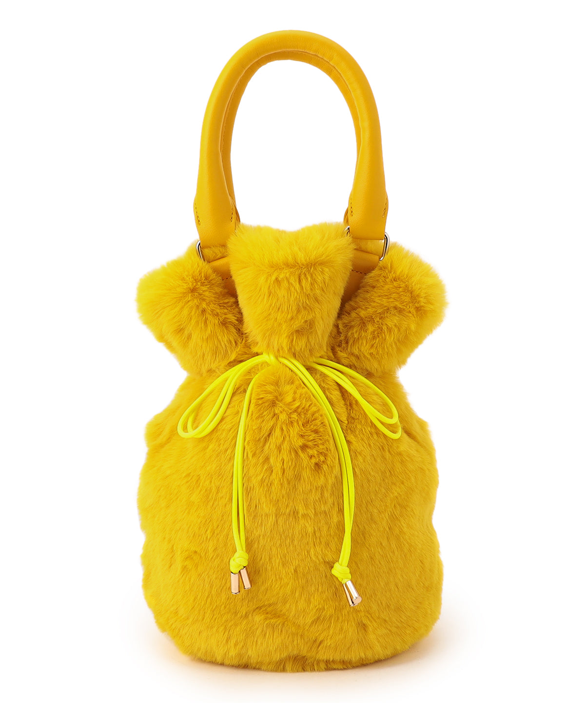 Eco Fur Drawstring Shoulder Bag YELLOW