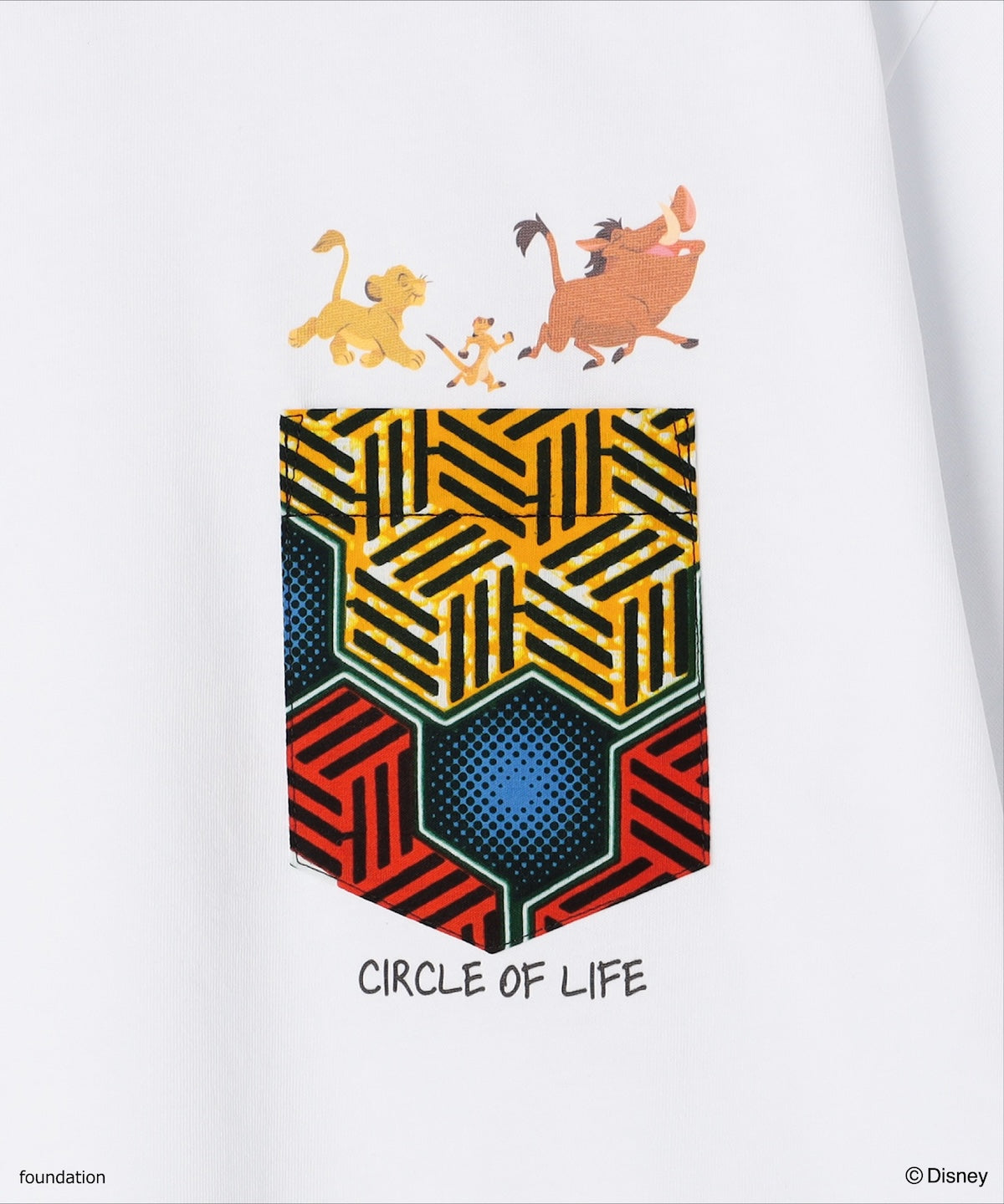 ポケットTシャツ SIMBA,TIMON,PUMBAA WHITE