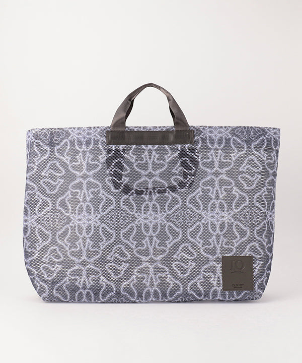 African Textile Mesh Tote Bag (Large) DARK GRAY