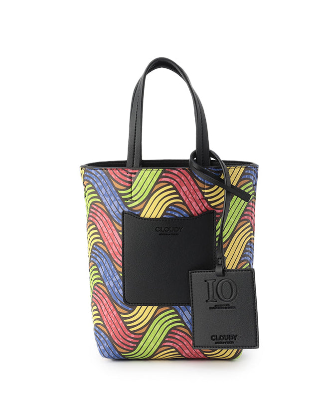 Fake Leather Printed Tote Bag (Small) BLACK