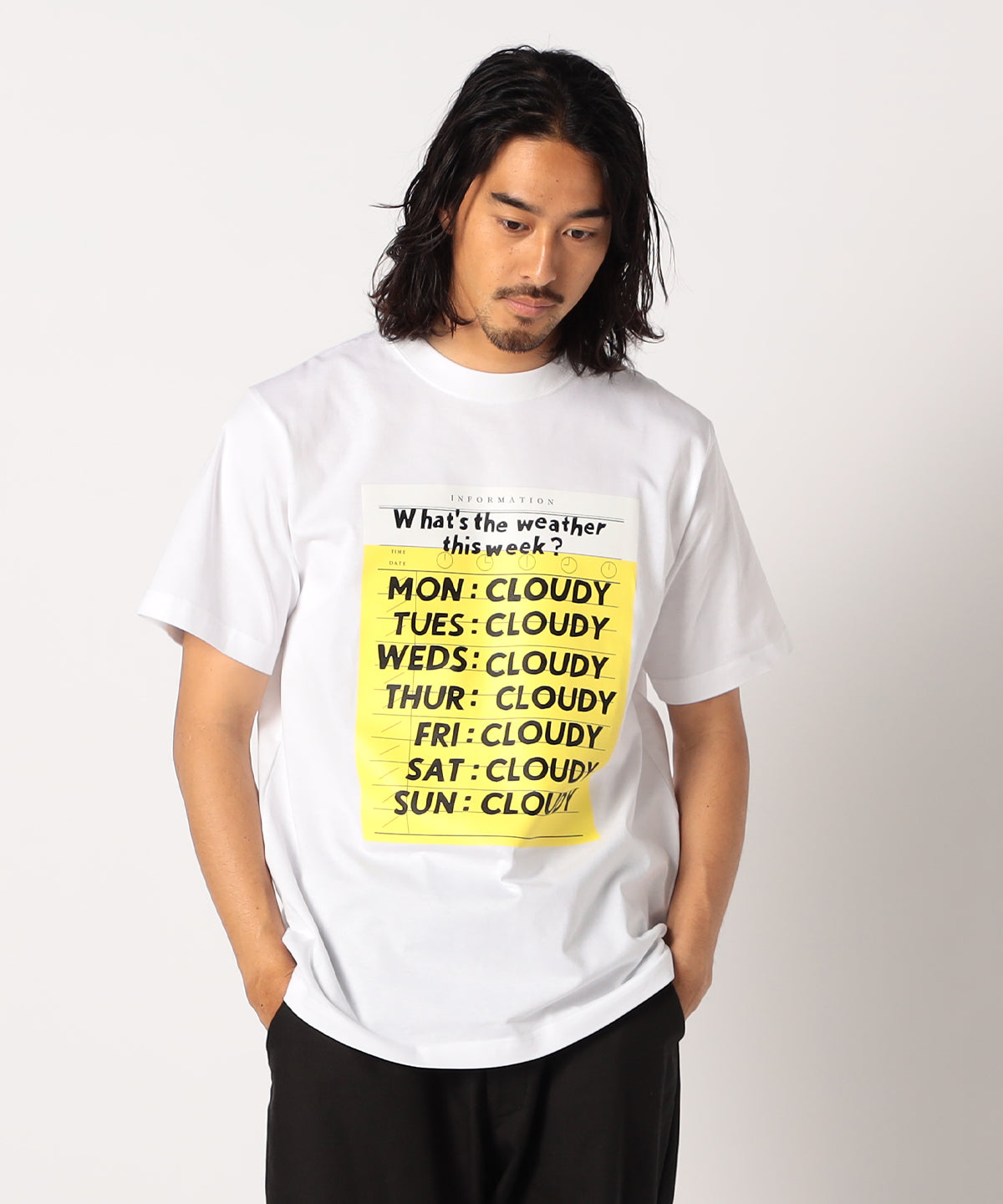 Lunch T-shirt WEEKLY WEATHER  WHITE