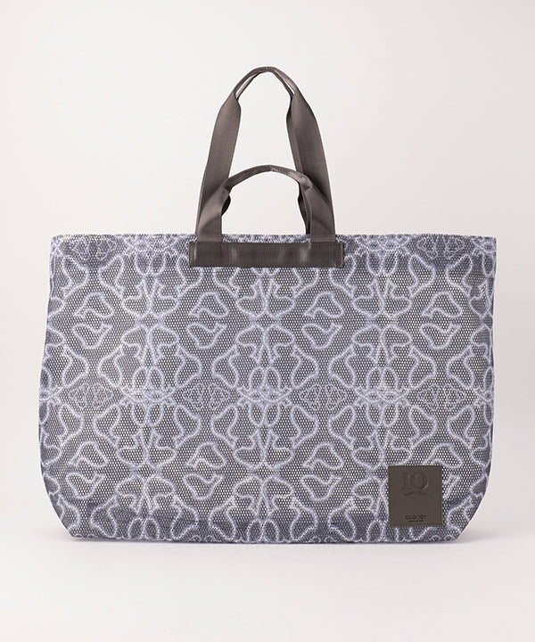 African Textile Mesh Tote Bag (Large) DARK GRAY