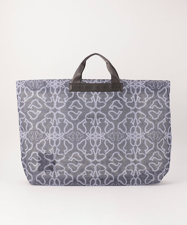 African Textile Mesh Tote Bag (Large) DARK GRAY